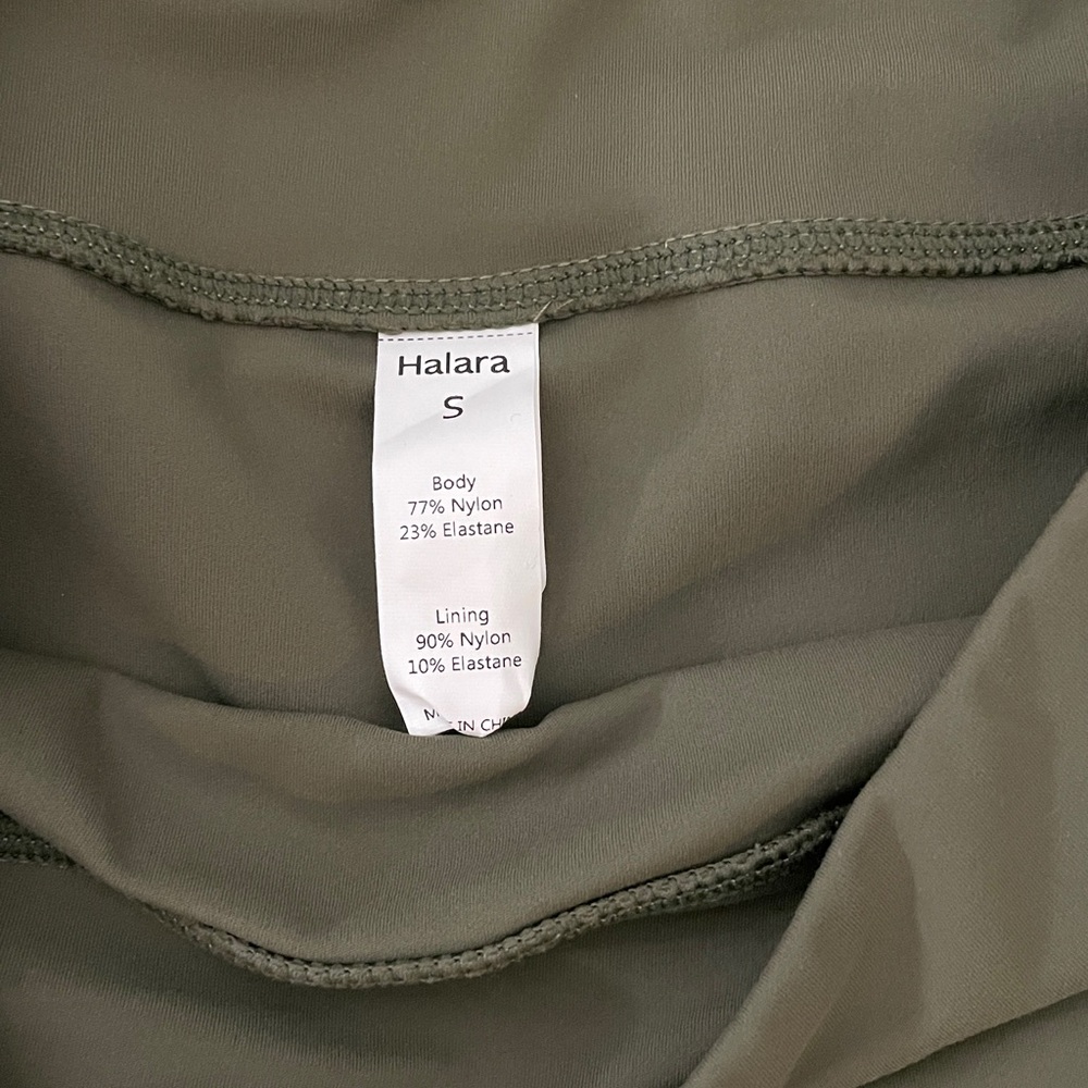 Olive Green Women's Halara dress with shorts - Picture 10 of 13